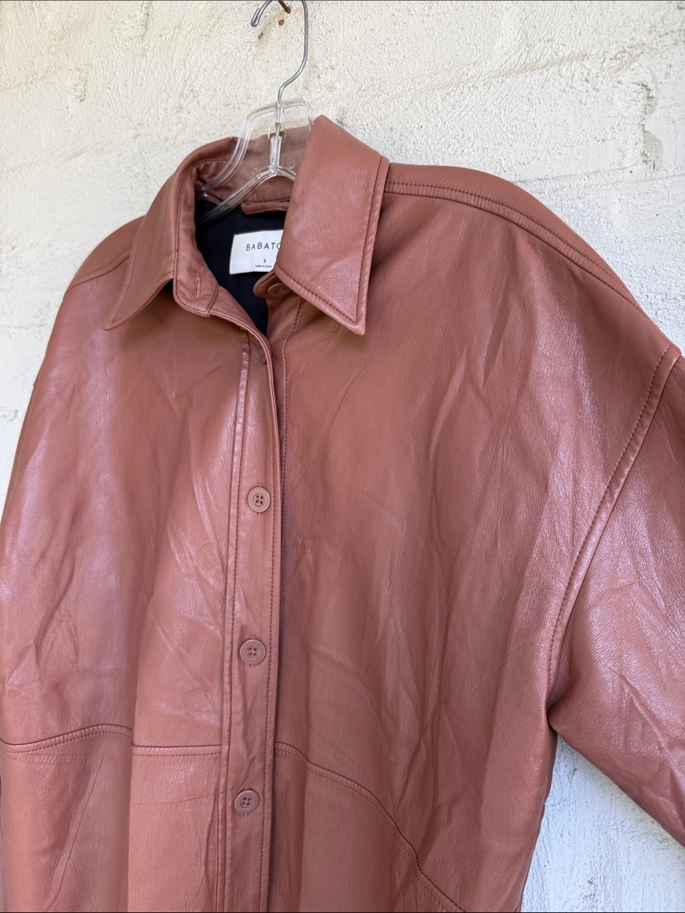 Aritzia Babaton Pelli Vegan Leather Shirt Jacket Brown Size
Small - Picture 4 of 11
